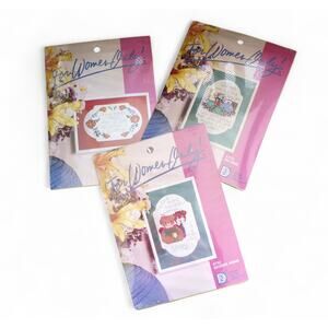 (3) Cross Stitch Kits "For Women Only" 1988 NOT PC Fun Design #7762 #7764 #7753